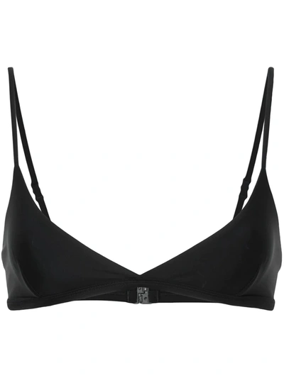 Matteau The Tri Crop Triangle Bikini Top In Black