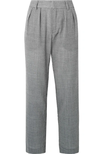 Maggie Marilyn Bobbi Houndstooth Wool-blend Pants In Charcoal