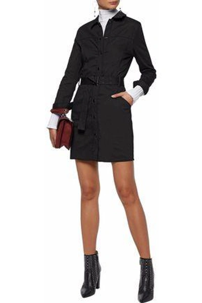 Iro Woman Ashley Belted Cotton-twill Dress Black