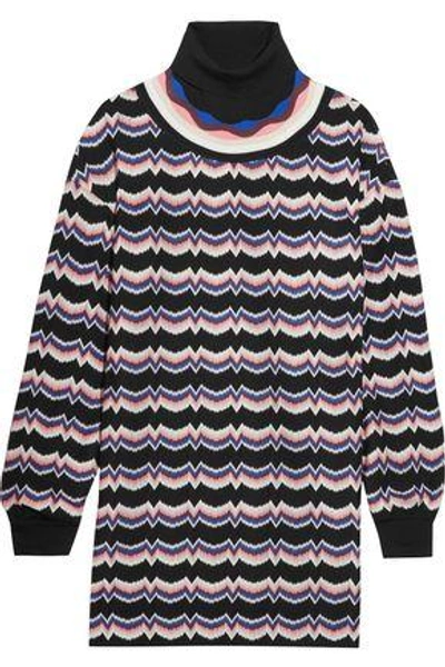 Missoni Woman Wool-blend Crochet-knit Turtleneck Tunic Multicolor