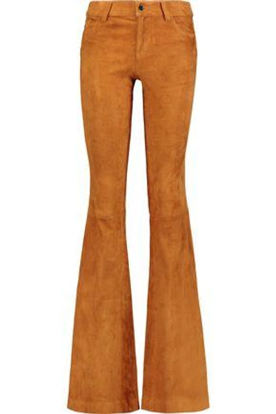 Alice And Olivia Woman Suede Bootcut Pants Camel