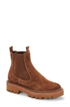 Dolce Vita Moana H2o Waterproof Lug Sole Chelsea Boot In Brown Suede H2o