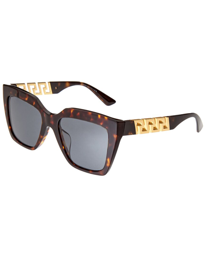 Versace Women's Square Sunglasses, 56mm In Brown