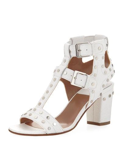 Laurence Dacade Helie Studded Leather Sandal In White