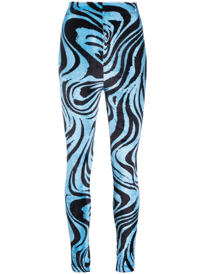 Philosophy Di Lorenzo Serafini Velvet Swirl-print Leggings In Multicolor