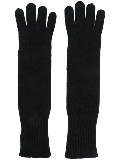 Malo Fine-knit Cashmere Gloves In Black