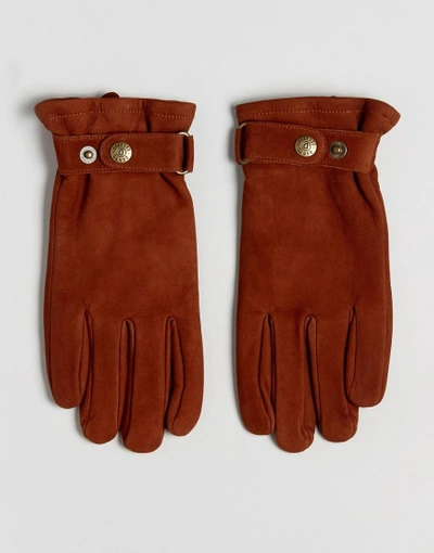 Dents Wells Nubuck Leather Gloves - Tan