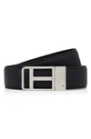 Tom Ford 3.5cm Reversible Full-grain Leather Belt In Dark Navy Black