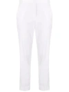 Theory Mid-rise Cropped Tapered Trousers In White