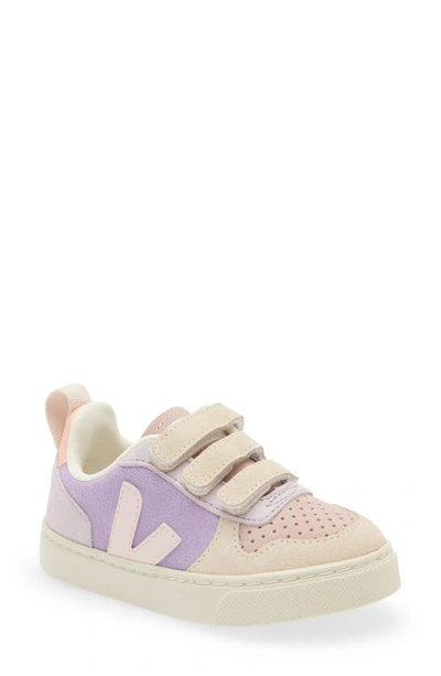 Veja Kids' Purple V-10 Low-top Suede Sneakers In Lilac