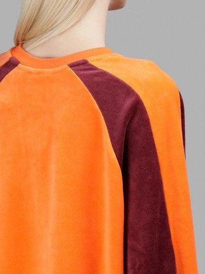 Fenty X Puma Women's Orange Velour V Neck Sweater