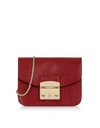 Furla Cherry Leather Metropolis Mini Crossbody Bag In Ciliegia Red/gold