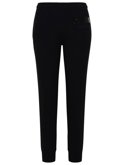 Moschino Logo Embroidered Jogging Trousers In Black
