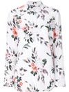 Equipment Slim Signature Floral-print Silk Crepe De Chine Shirt In White