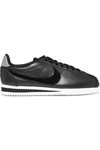 Nike Classic Cortez Patent-trimmed Leather Sneakers In Black