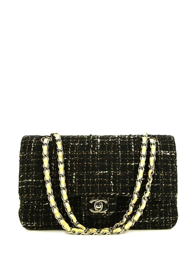 Chanel Camellia Tweed Flap Chain Shoulder Bag Black/Gray/White Used Grade  Color
