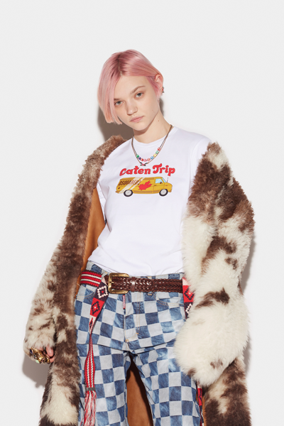 Dsquared2 Caten Trip Ranny T-shirt In White