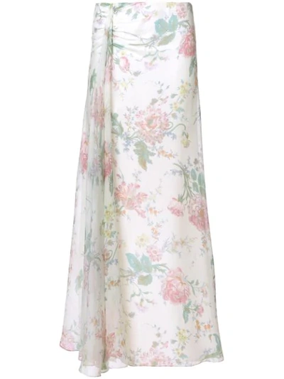 Ralph Lauren Victoria Floral-print A-line Silk Maxi Skirt In 001