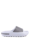 London Rag Dumba Diamante Pool Sliders In White