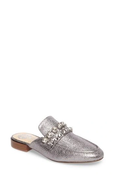 Vince Camuto Torlissi Gem Stone Mules Women's Shoes In Gunmetal Leather