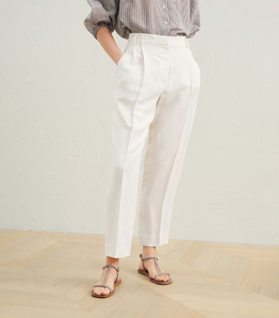 Brunello Cucinelli Straight Leg Trousers In White