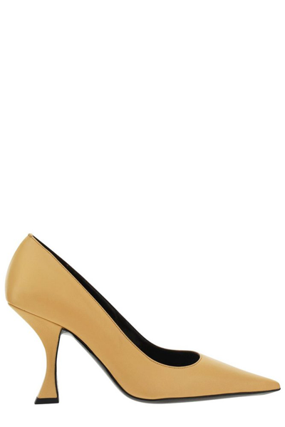 By Far 90mm Viva Leather Pumps In Yellow