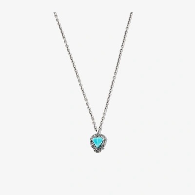 Lyly Erlandsson Sterling Silver Winter Crystal Pendant Necklace In Larimar Blue