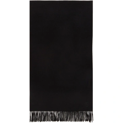 Rag & Bone Fringe-trim Cashmere Poncho In Black/ Black