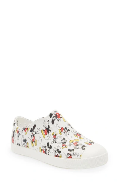 Native Shoes Kids' X Disney Jefferson Print Slip-on Sneaker In White Multi