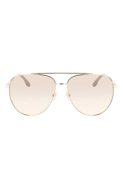 Victoria Beckham 61mm Aviator Sunglasses In Gold
