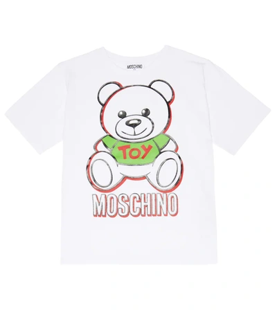 Moschino Kids' Logo Printed T-shirt In Optical White