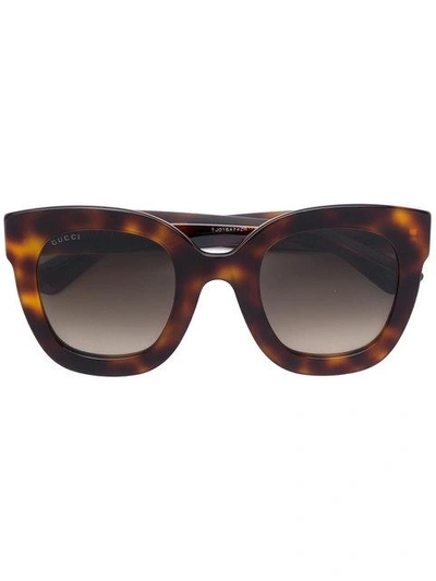 Gucci Eyewear Tortoiseshell-effect Sunglasses - Brown