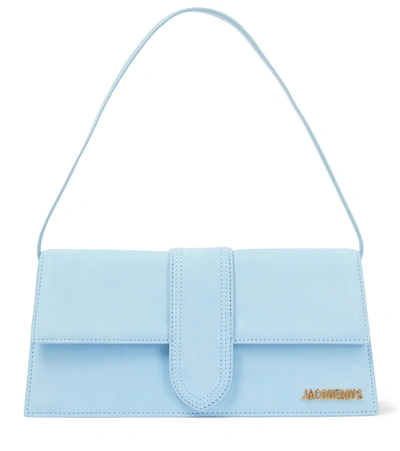 Jacquemus Le Bambino Long Leather Shoulder Bag In Blue