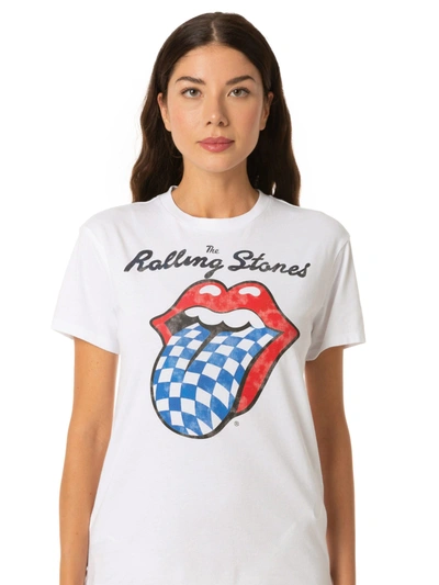 Mc2 Saint Barth Woman Cotton T-shirt With Rolling Stones Print Rolling Stones® Special Edition In White