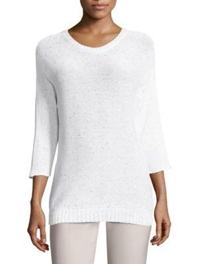 Peserico Sequin Rib-knit Sweater In White