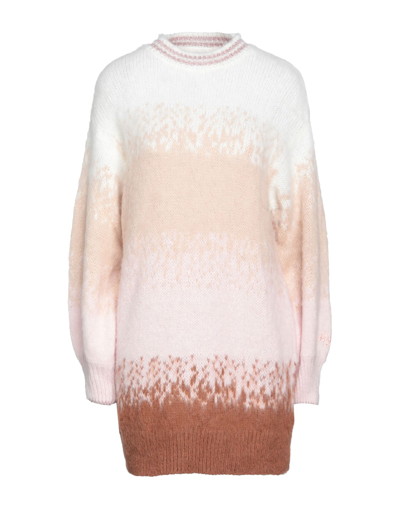 Mc2 Saint Barth Brushed Knit Sweater With Lurex Details In Beige