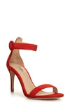 L Agence Gisele Velvet High-heel Sandals In Orange