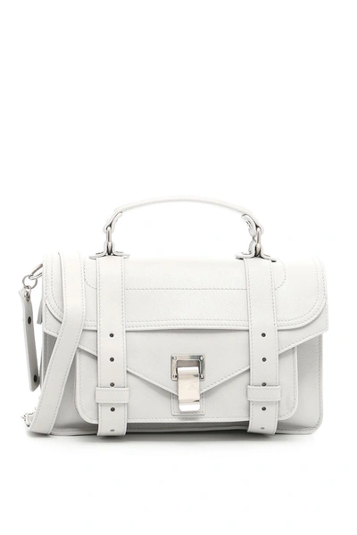Proenza Schouler Lux Leather Ps1 Tiny Bag In Pale Steel