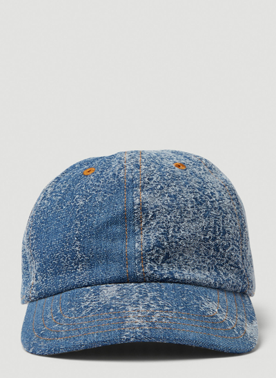 Eytys Lexi Scratched Denim Baseball Cap In Blue