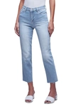 L Agence Sada Frayed Cropped High-rise Slim-leg Jeans In Multi
