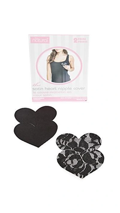 The Natural Heart Lace Nipple Covers In Black
