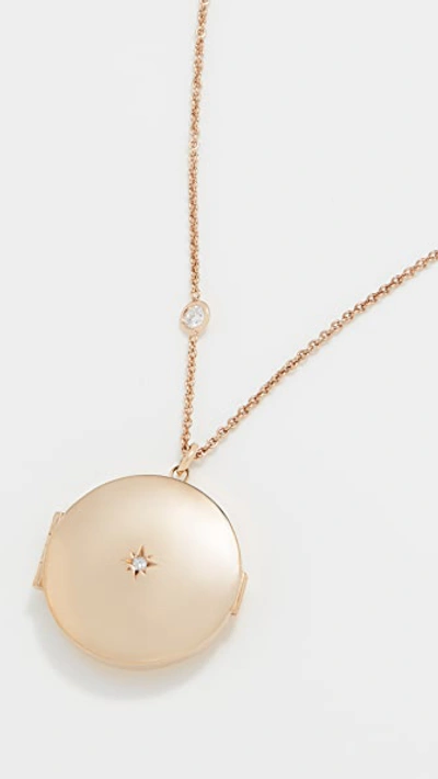 Zoë Chicco 14k Gold Diamond Locket Necklace In Yellow Gold