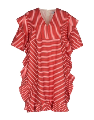 Msgm Short Dress In Red