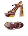 Prada Sandals In Garnet