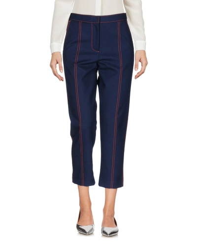 Msgm Cropped Pants & Culottes In Dark Blue