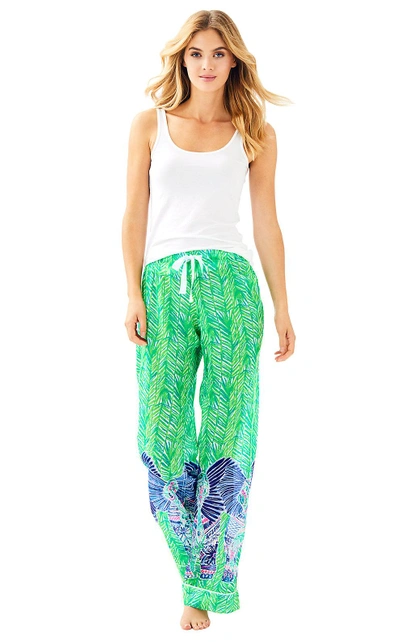 Lilly Pulitzer Womens 33" Pj Pant In Toucan Green Costa Verde Engineered Lolani