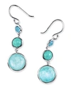 Ippolita Lollitini 3-stone Drop Earrings In Sterling Silver In Waterfall