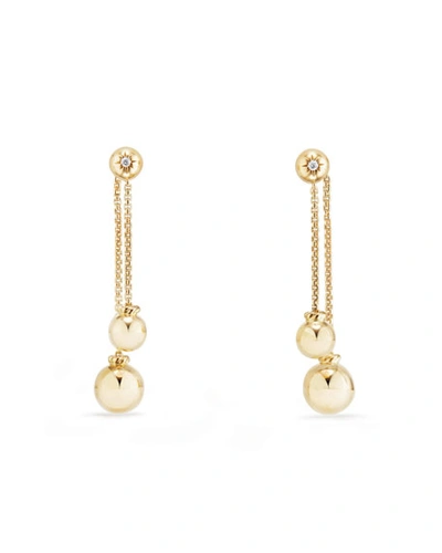 David Yurman Solari Chain Drop Earrings With Diamonds In 18k Gold In White/gold