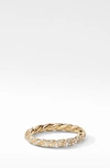 David Yurman Paveflex 2.7mm Ring With Diamonds In 18k Gold