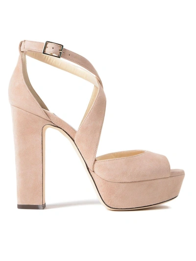 Jimmy Choo Suede Sandal In Ballet Pink